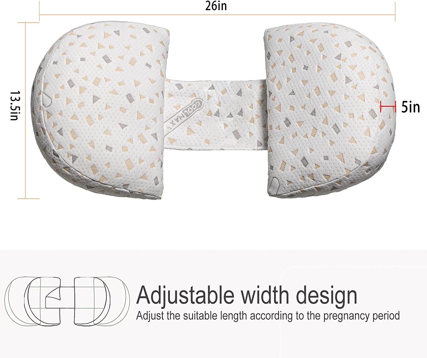Emachi Pregnancy Pillow for Pregnant Women, Soft Pregnancy Body Pillow, Pillow Used to Support and Relieve Pain or discomfort in The Waist, Abdomen and Buttocks, Detachable Grey. - Image 8